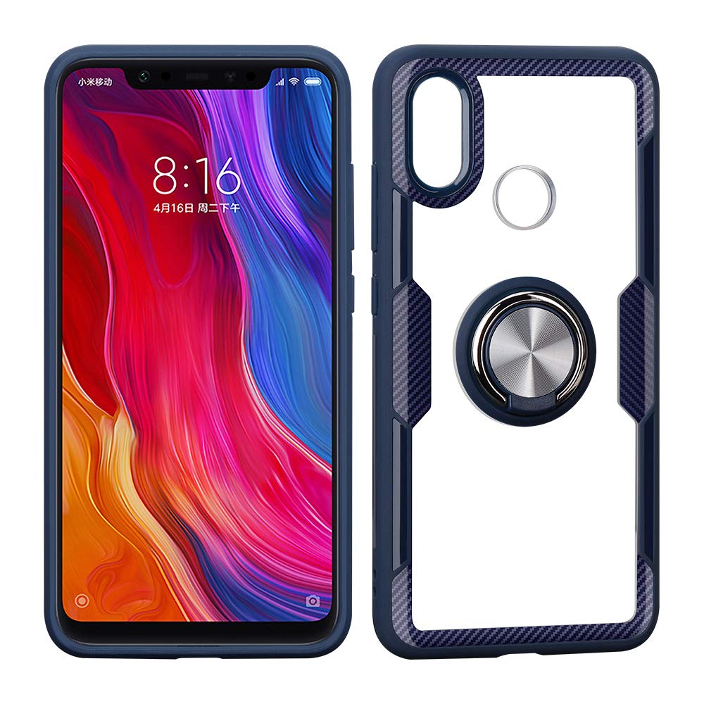 Protectores para celular  para Xiaomi  Mi 8 Funda de acr�lico con anillo Azul