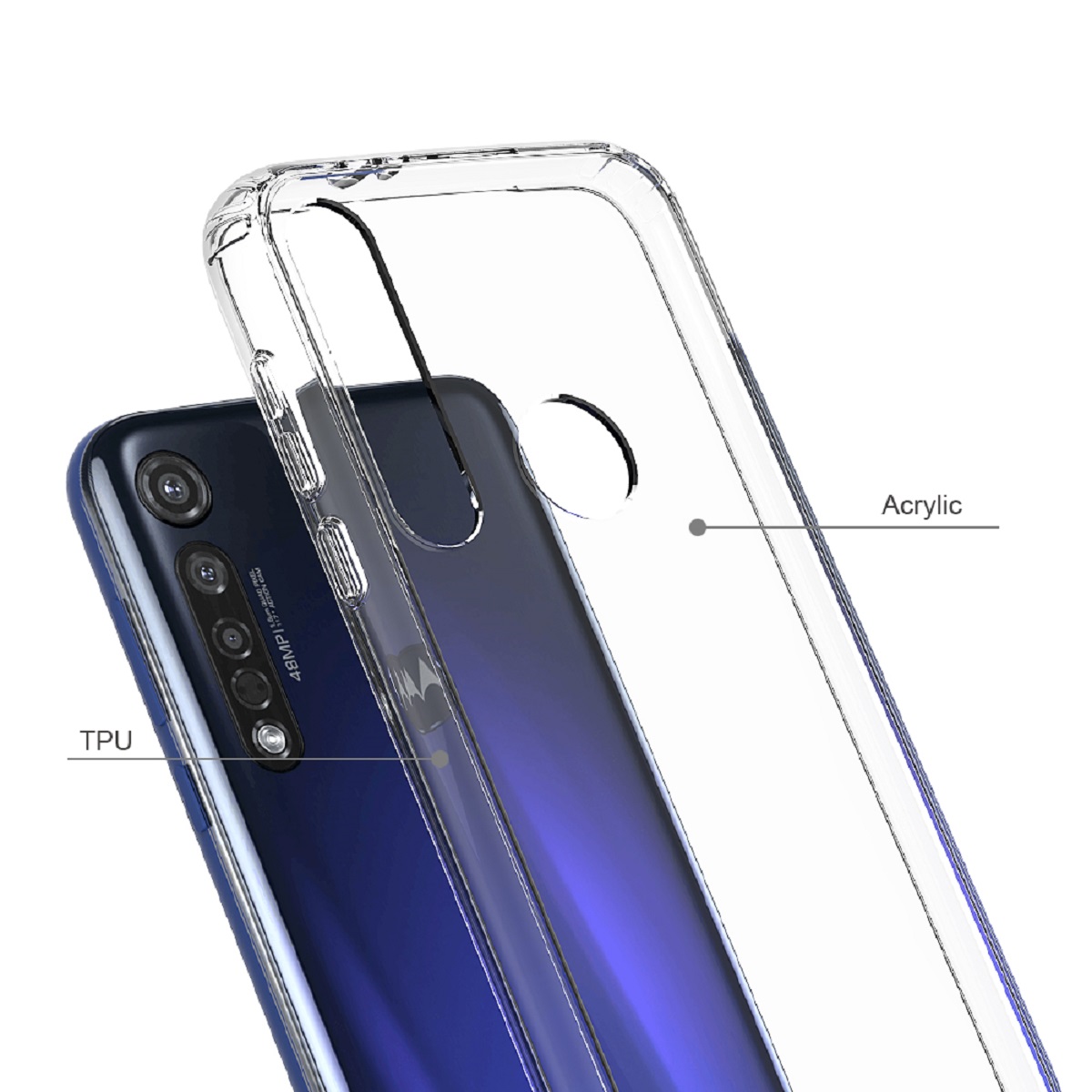 Protectores para celular  para Motorola  Moto G8 Plus Funda de acr�lico y tpu Transparente