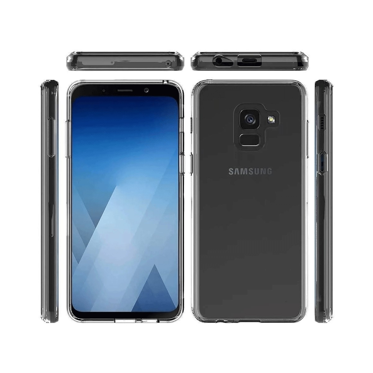 Protectores para celular  para Samsung  A8 Plus 2018 Funda de acr�lico y tpu Transparente