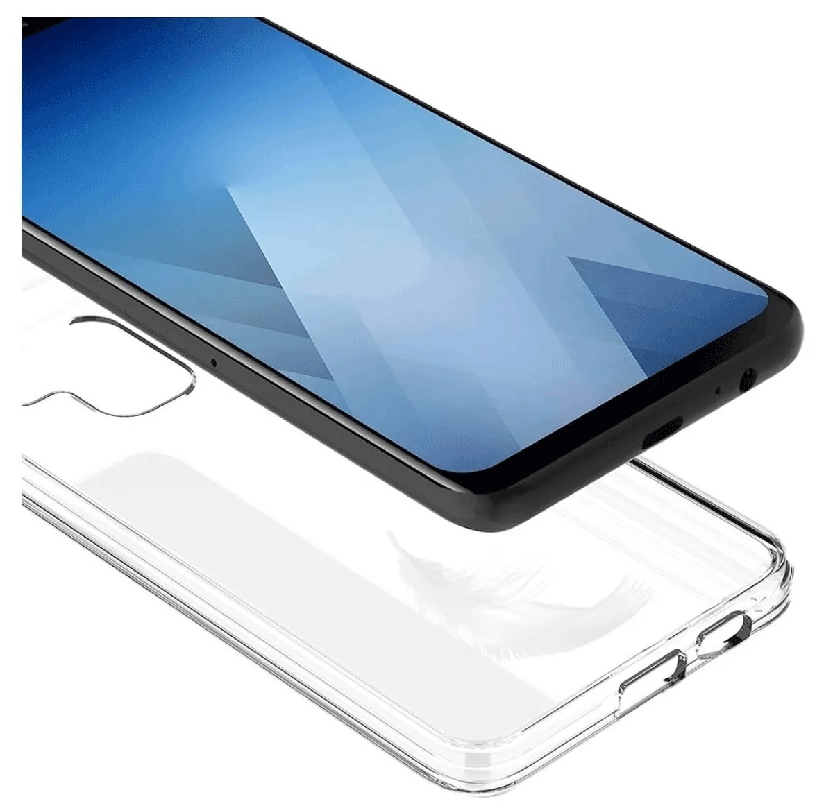 Protectores para celular  para Samsung  A8 Plus 2018 Funda de acr�lico y tpu Transparente