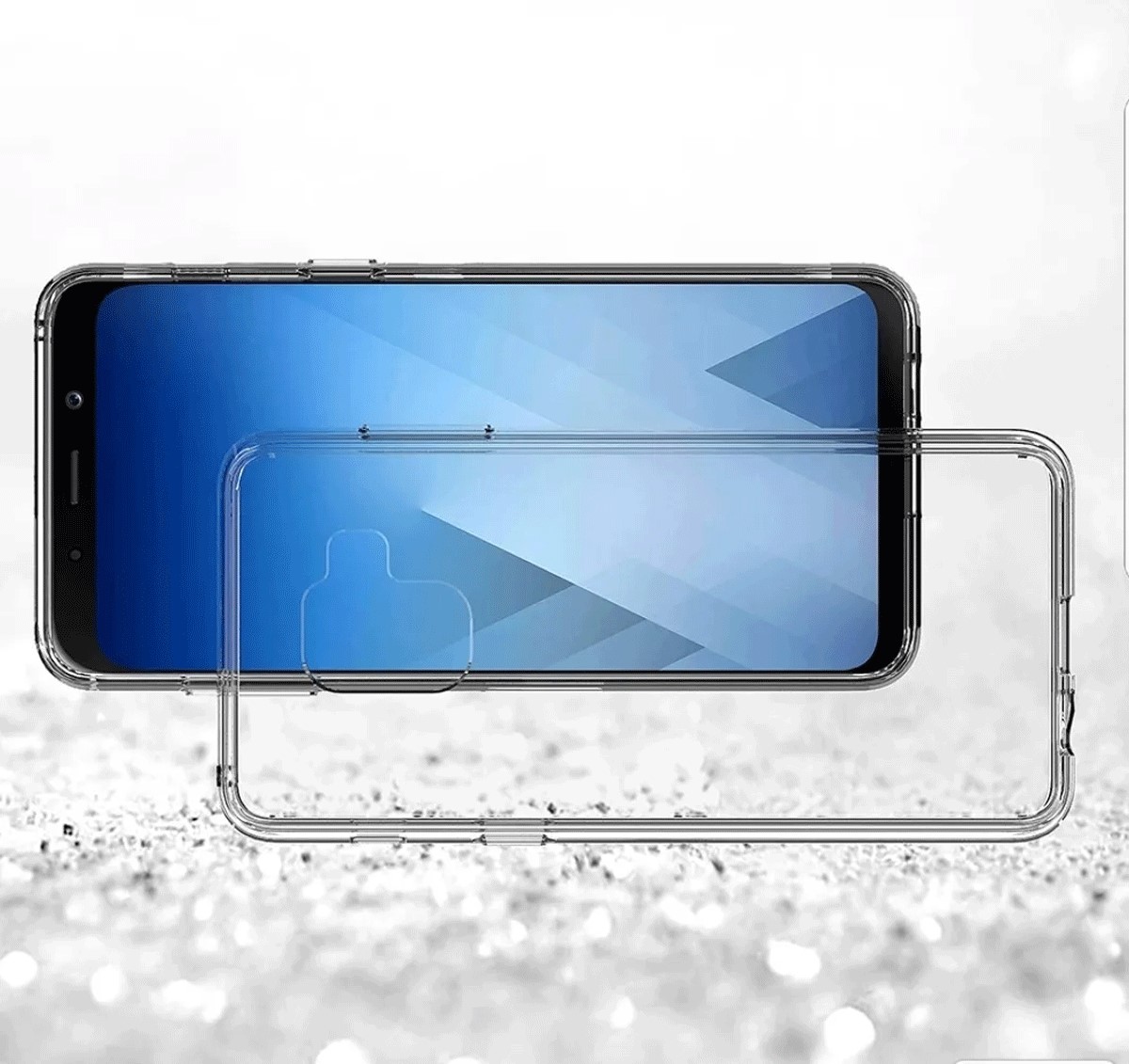 Protectores para celular  para Samsung  A8 Plus 2018 Funda de acr�lico y tpu Transparente