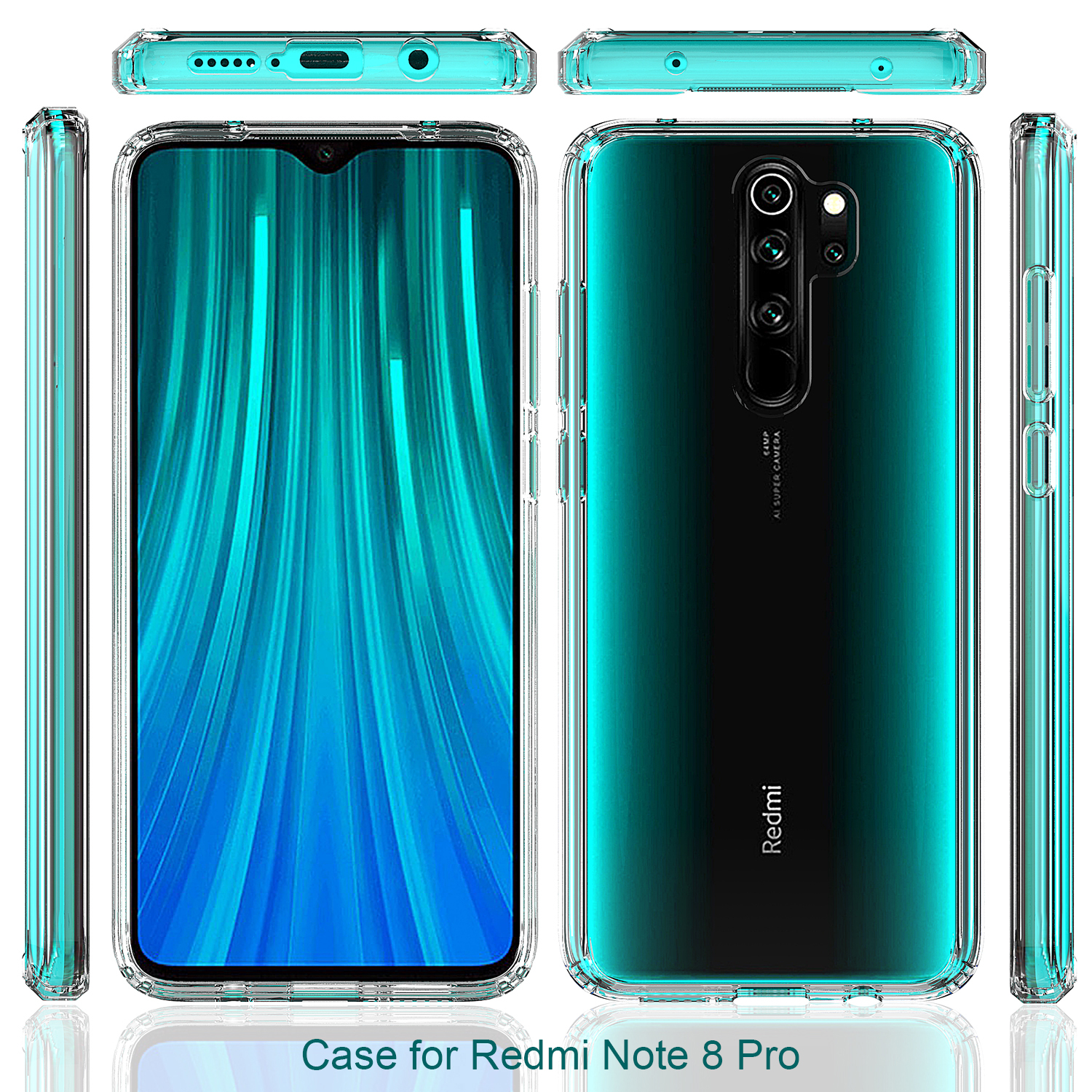 Protectores para celular  para Xiaomi  Redmi Note 8 Pro Funda de acr�lico y tpu Transparente