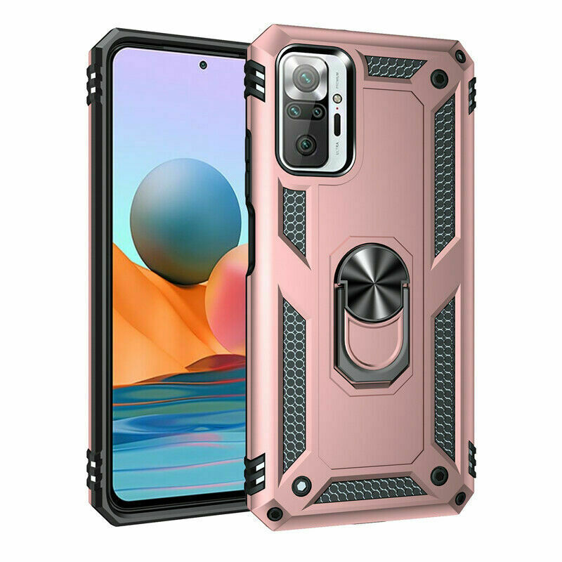 Protectores para celular  para Xiaomi  Redmi Note 10 Pro / 10 Pro Max Funda reforzada con anillo v2 Rosa