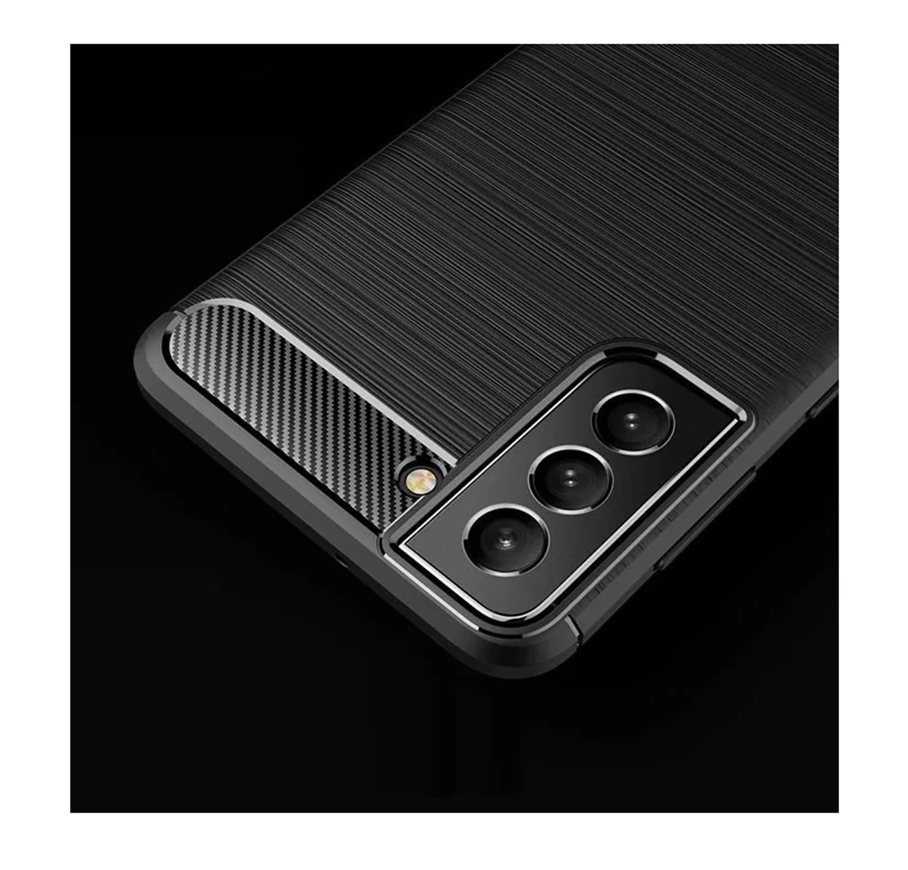Protectores para celular  para Samsung  S22 Funda de tpu fibra de carbono Negro