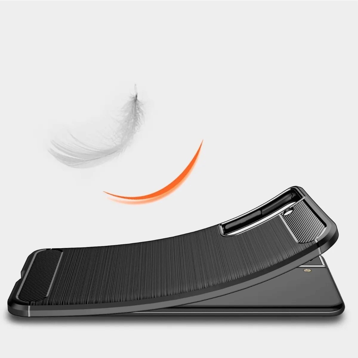 Protectores para celular  para Samsung  S22 Plus / S22+ Funda de tpu fibra de carbono Negro