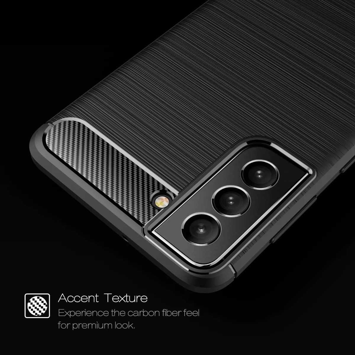 Protectores para celular  para Samsung  S22 Plus / S22+ Funda de tpu fibra de carbono Negro