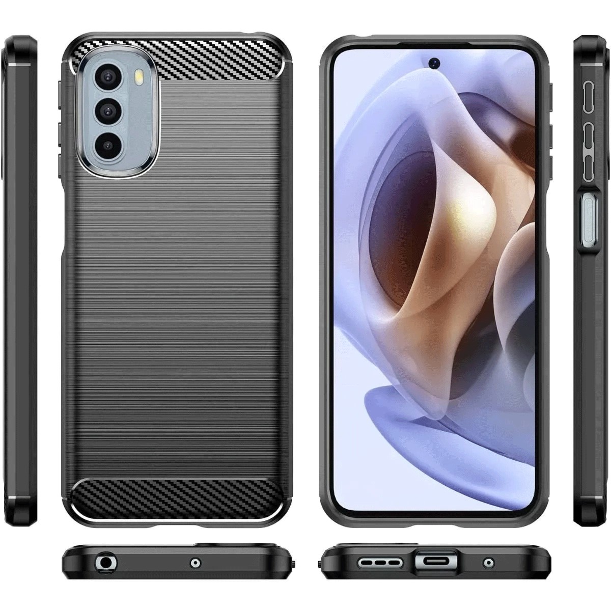 Protectores para celular  para Motorola  Moto G41 Funda de tpu fibra de carbono Negro