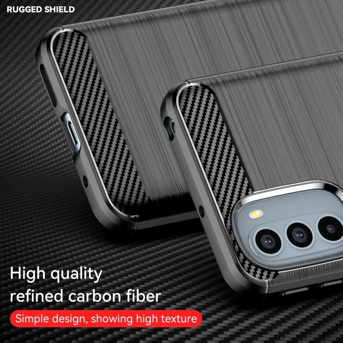 Protectores para celular  para Motorola  Moto G41 Funda de tpu fibra de carbono Negro
