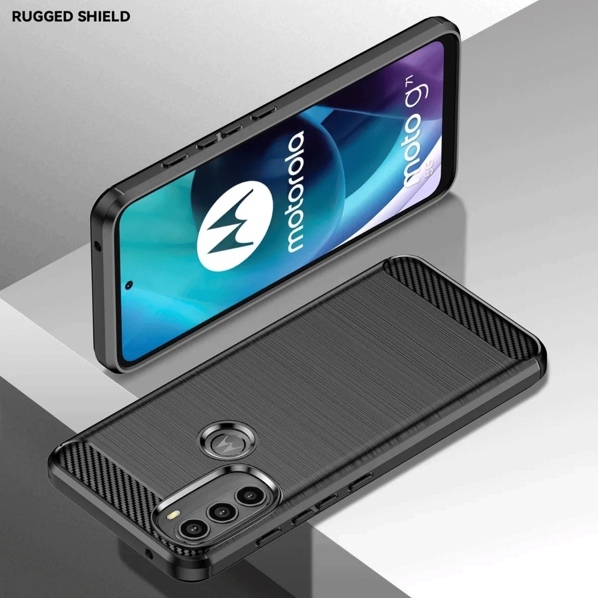 Protectores para celular  para Motorola  Moto G71 5G Funda de tpu fibra de carbono Negro