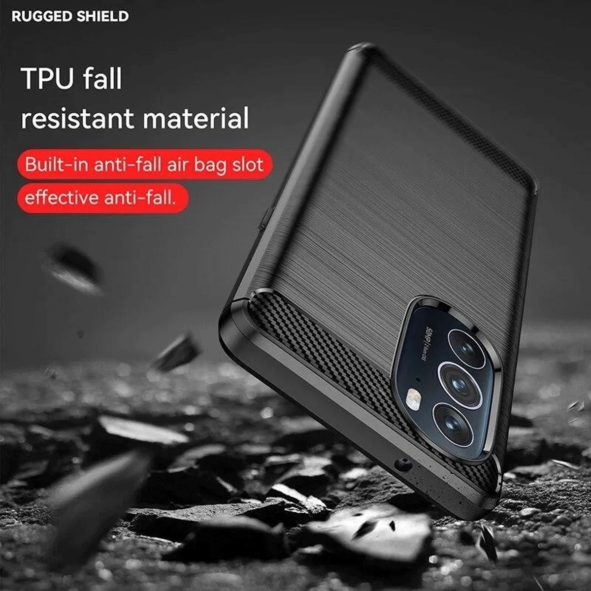 Protectores para celular  para Motorola  Moto Edge 30 Pro Funda de tpu fibra de carbono Negro