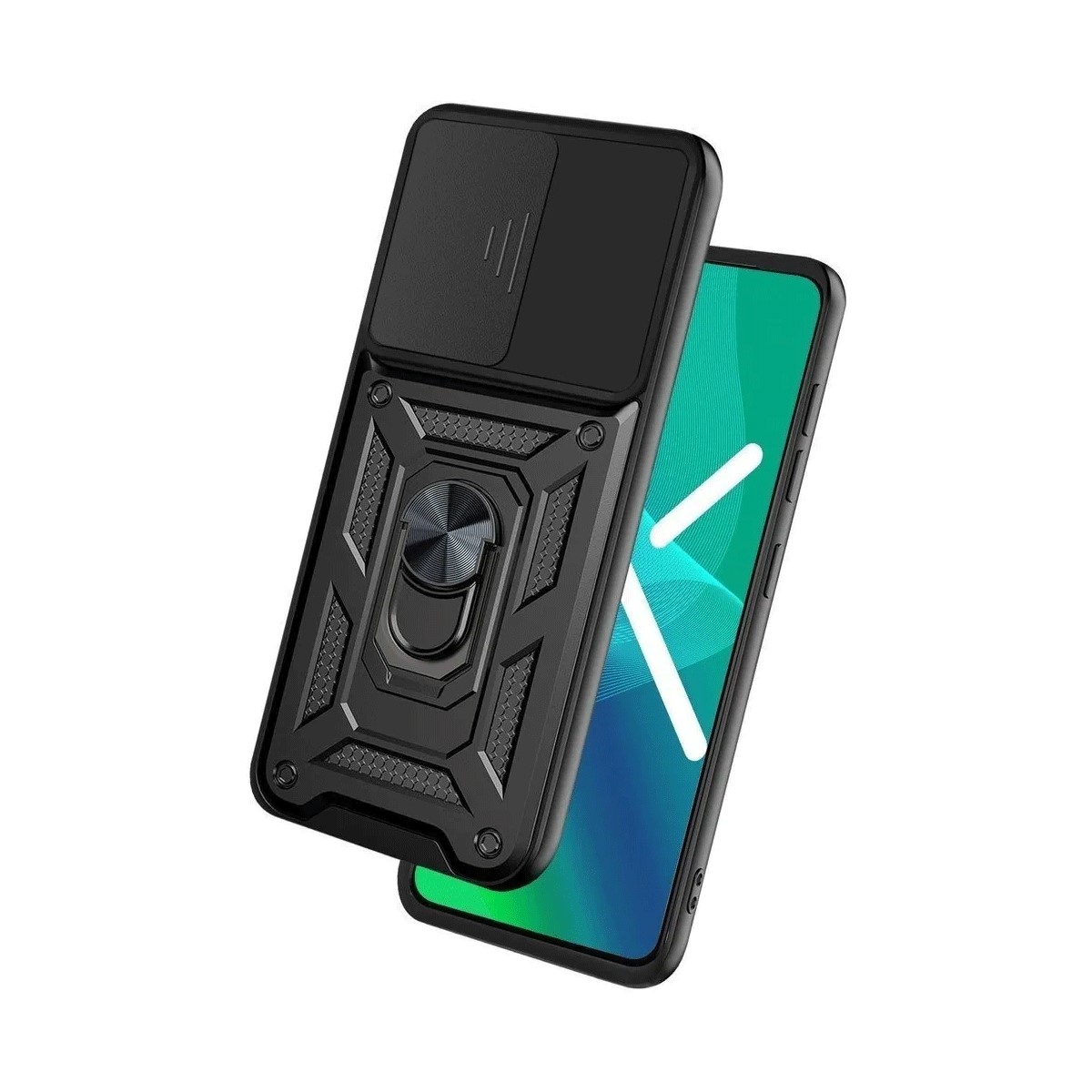 Protectores para celular  para Samsung  A53 5G Funda reforzada con anillo v3 cubre c�mara Negro