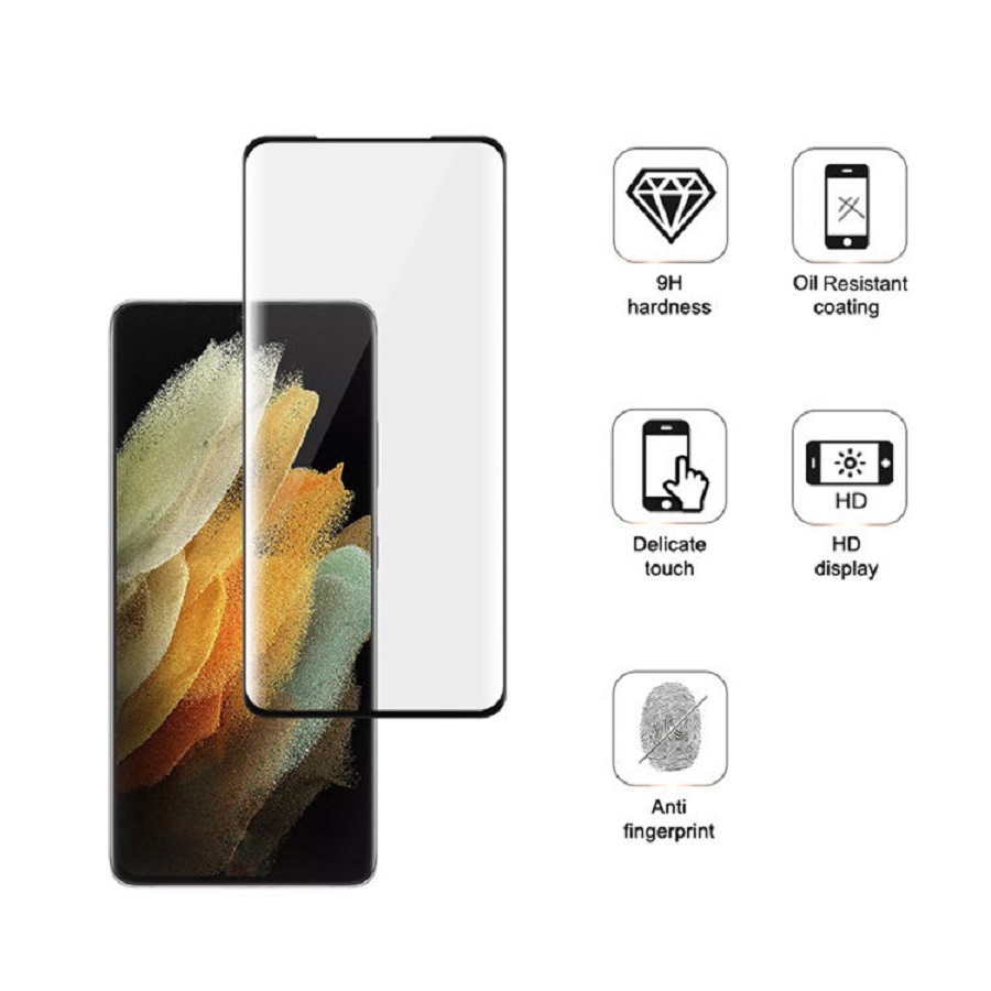 Protectores para celular  para Samsung  S21 Ultra 5G Templado pantalla curvo 5D Negro