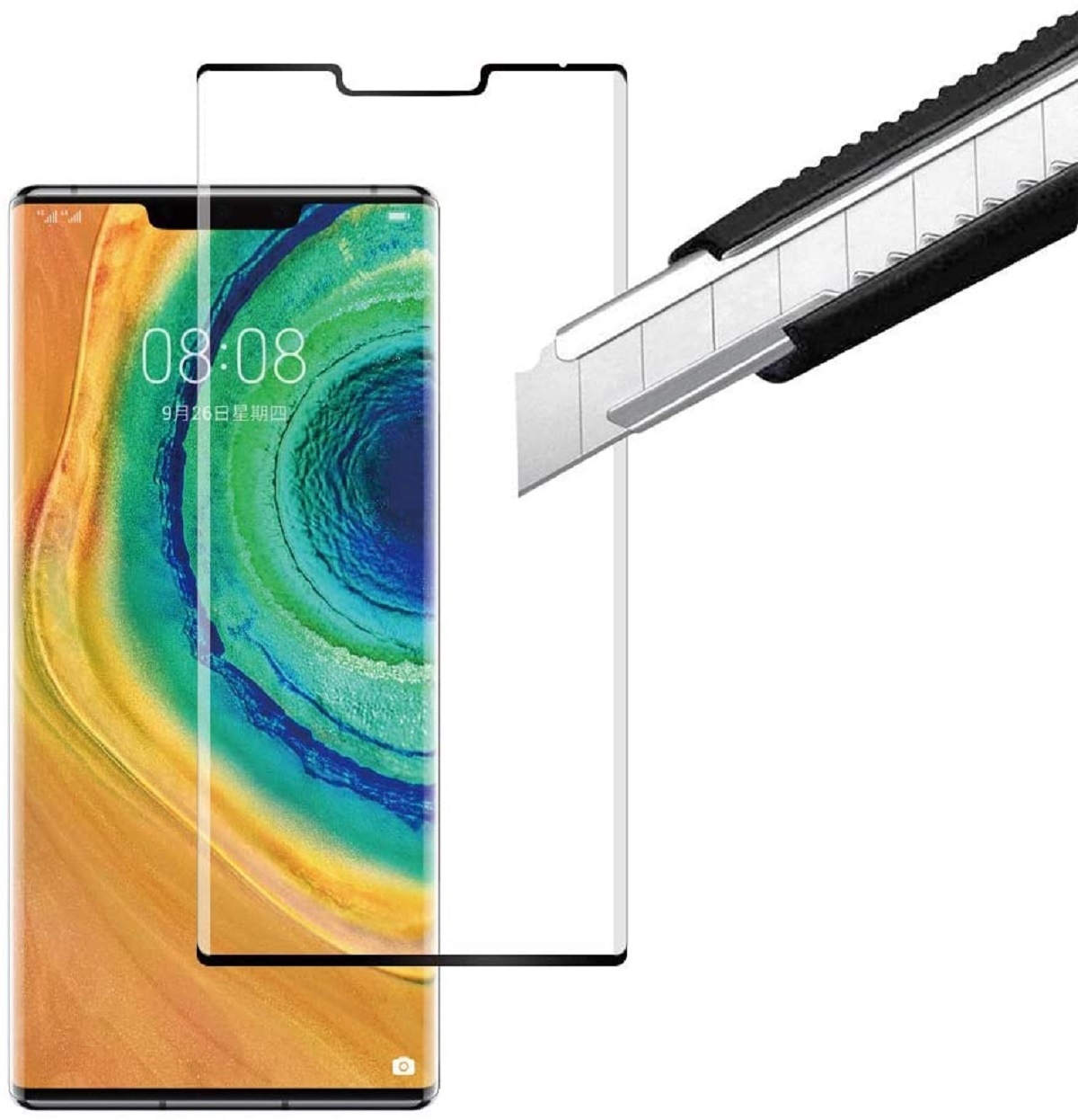 Protectores para celular  para Huawei  Mate 30 Pro Templado pantalla curvo 5D Negro