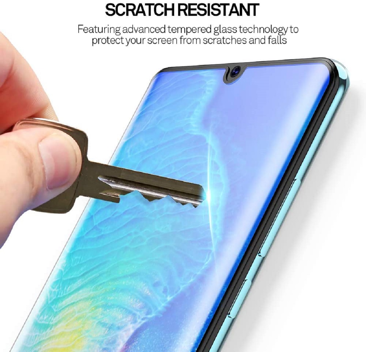 Protectores para celular  para Huawei  P30 Pro Templado pantalla curvo 5D Negro