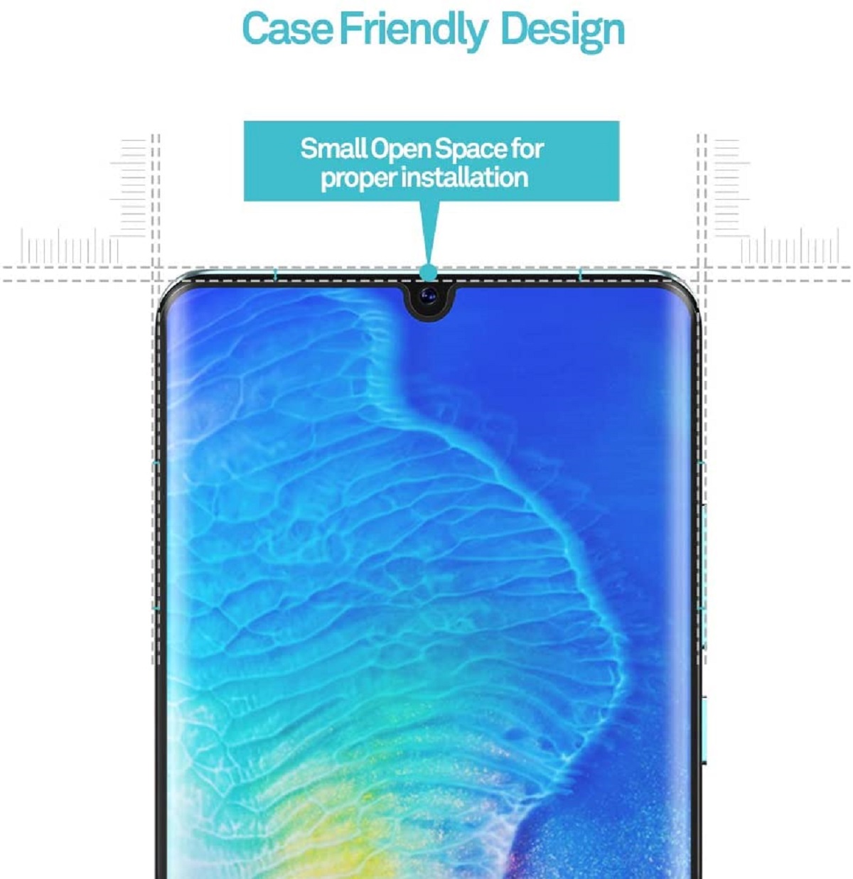 Protectores para celular  para Huawei  P30 Pro Templado pantalla curvo 5D Negro