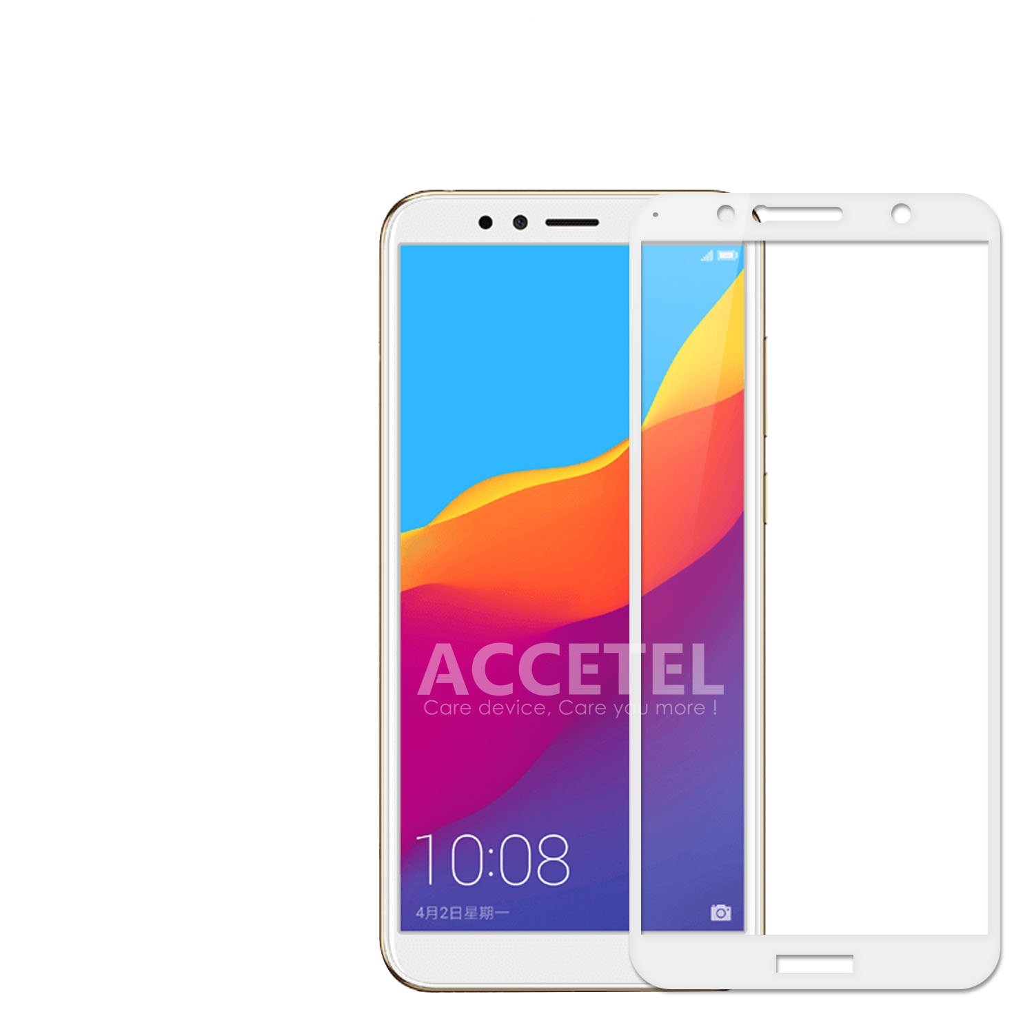 Protectores para celular  para Huawei  Y6 2018 Templado pantalla full cover Blanco