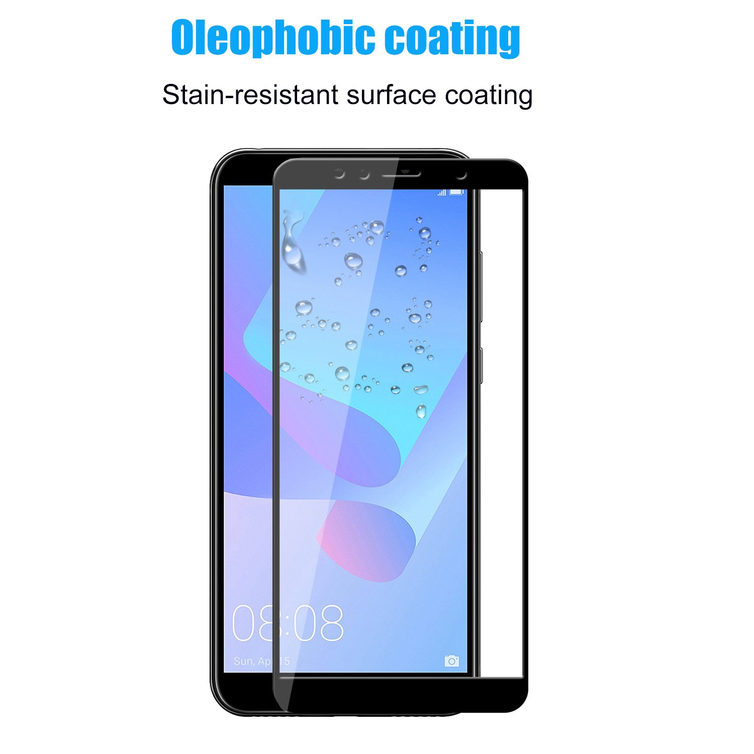 Protectores para celular  para Huawei  Y6 2018 Templado pantalla full cover Negro