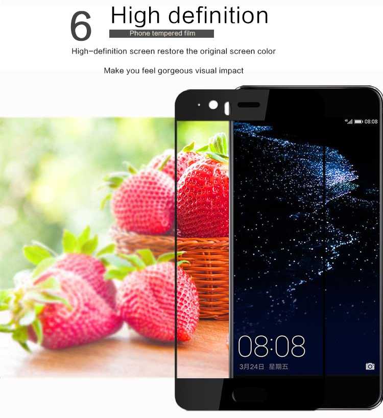 Protectores para celular  para Huawei  P10 Templado pantalla full cover Negro