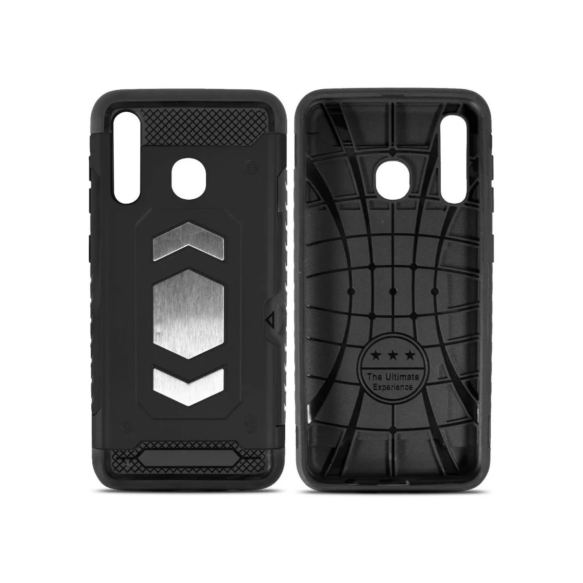 Protectores para celular  para Samsung  A30 Funda reforzada con porta tarjeta Negro