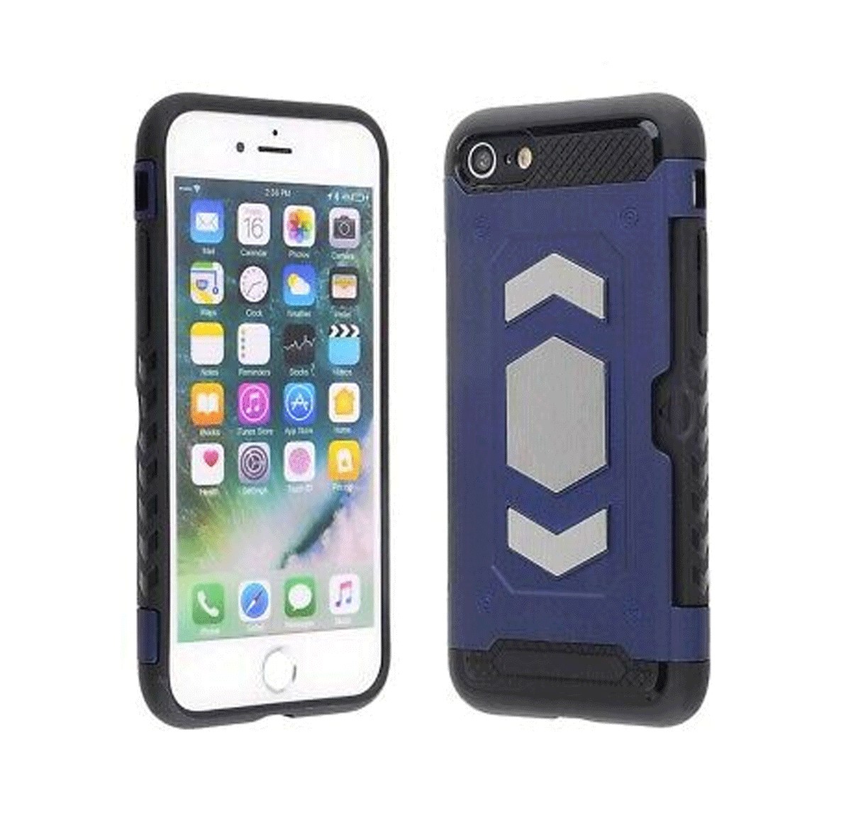 Protectores para celular  para Apple  iPhone 7 / 8 Funda reforzada con porta tarjeta Azul
