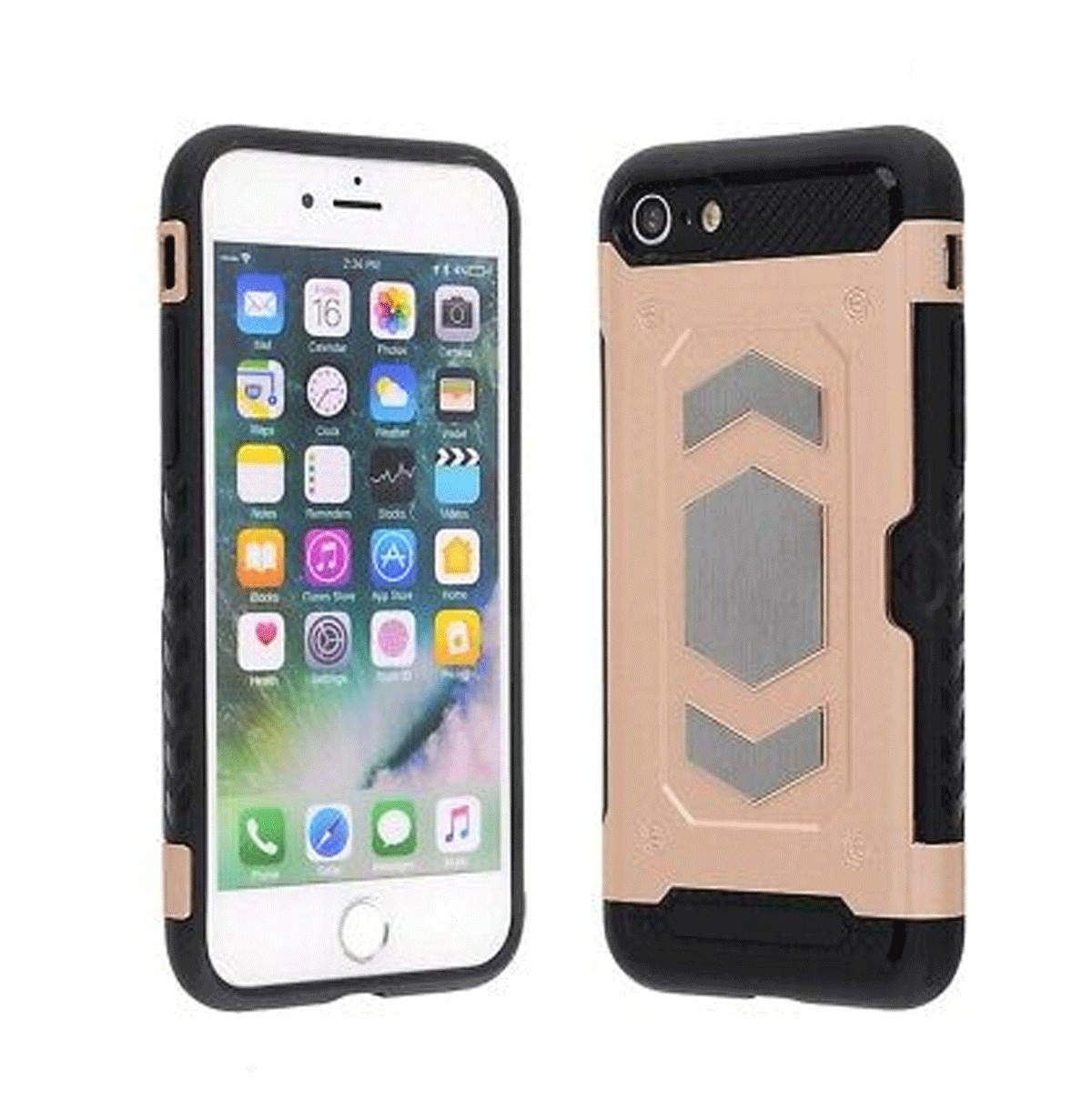 Protectores para celular  para Apple  iPhone 7 / 8 Funda reforzada con porta tarjeta Rosa