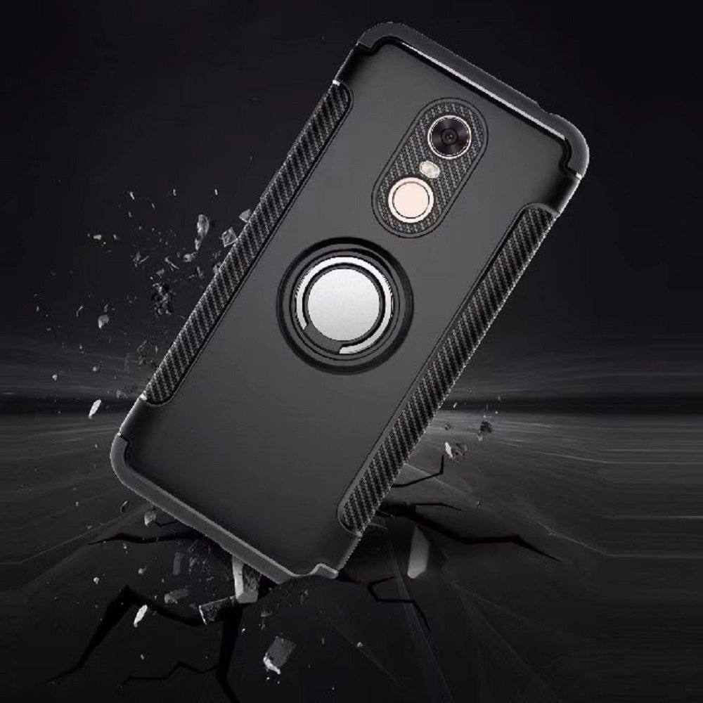 Protectores para celular  para Xiaomi  Redmi 5 Funda reforzada con anillo v1 Negro