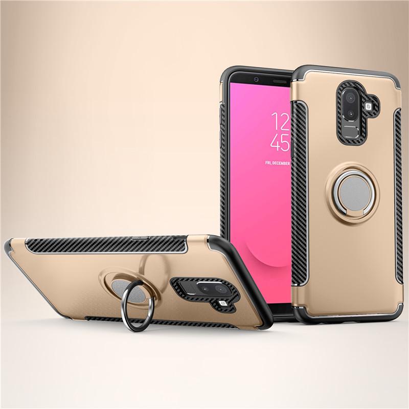 Protectores para celular  para Samsung  A6 Plus 2018 Funda reforzada con anillo v1 Dorado