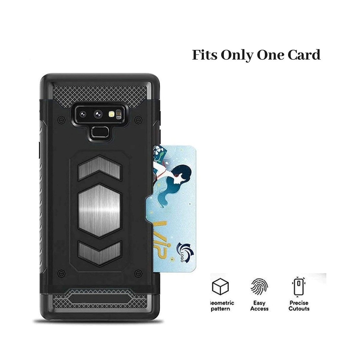 Protectores para celular  para Samsung  J6 2018 Funda reforzada con porta tarjeta Negro