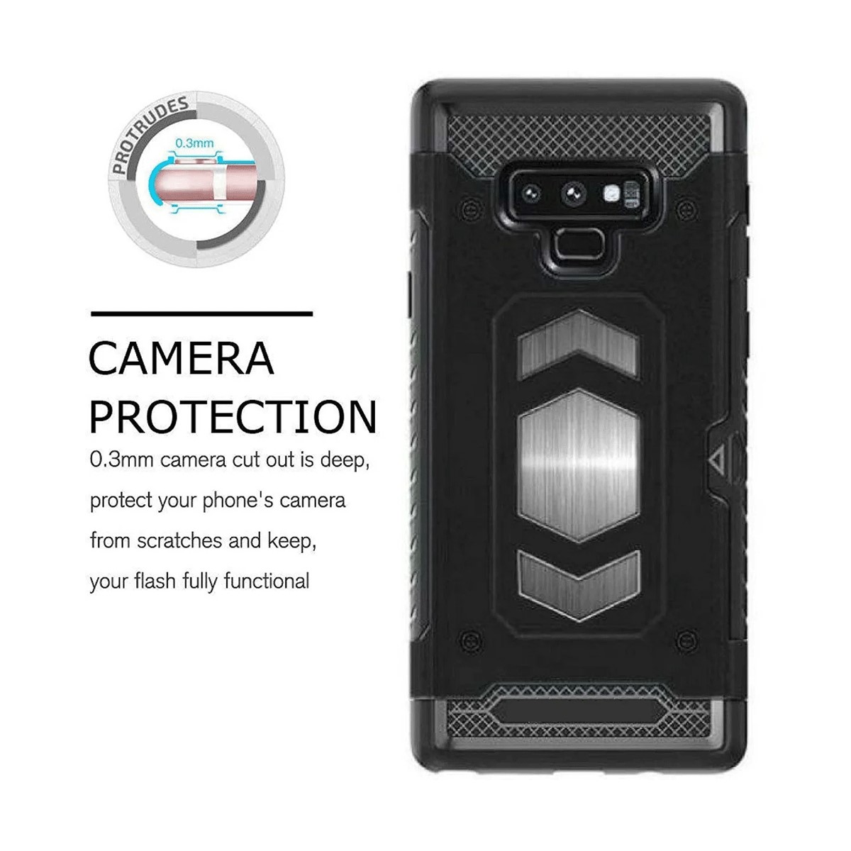 Protectores para celular  para Samsung  J4 2018 Funda reforzada con porta tarjeta Negro