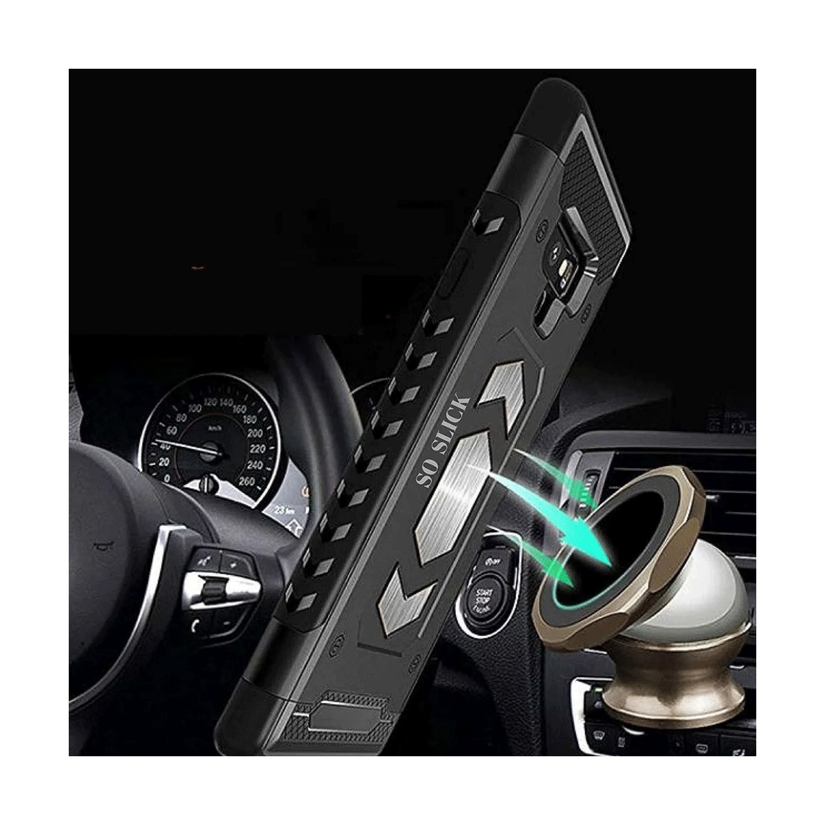 Protectores para celular  para Samsung  J4 2018 Funda reforzada con porta tarjeta Negro
