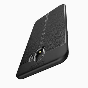 Protectores para celular  para Samsung  J4 2018 Funda de tpu s�mil cuero Negro