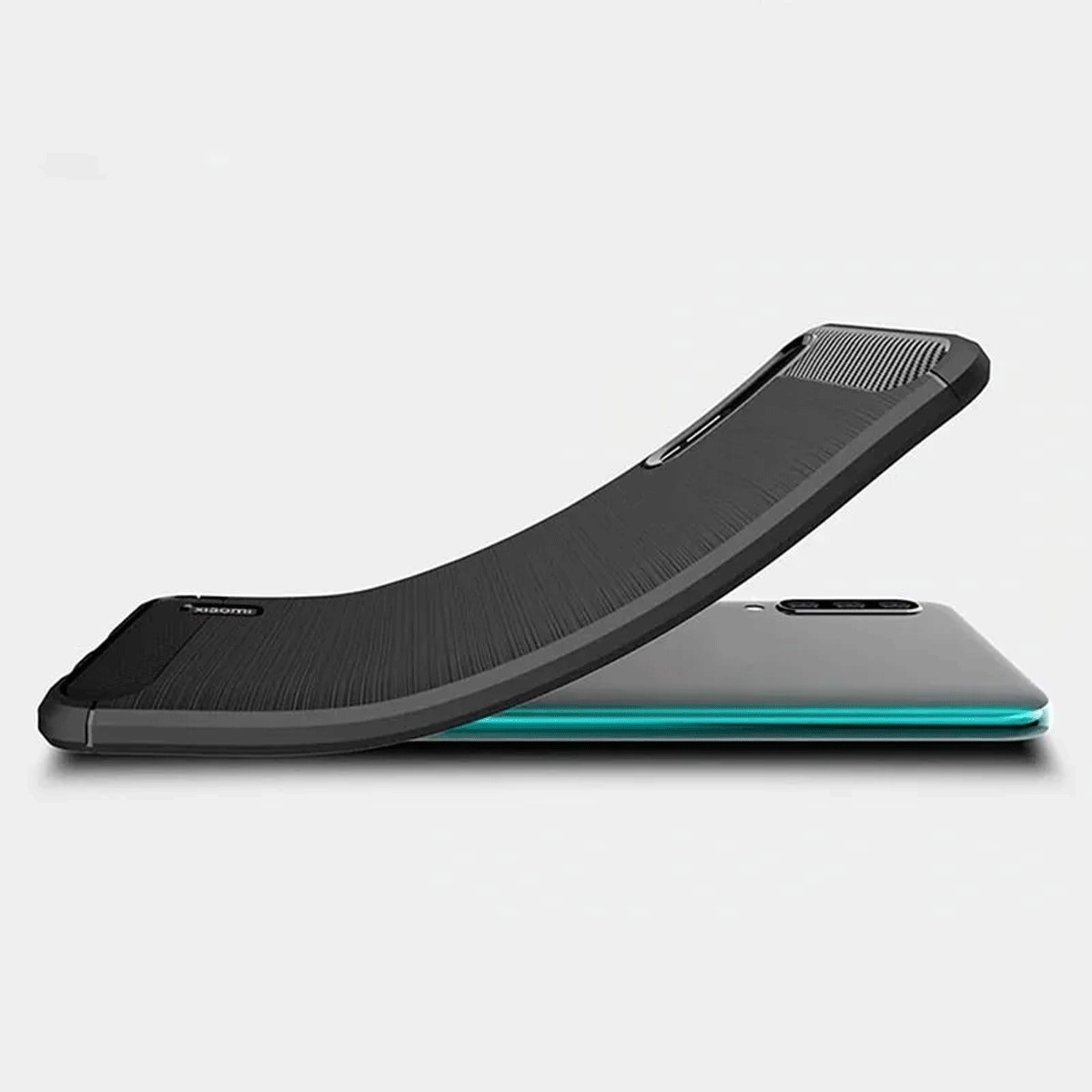 Protectores para celular  para Xiaomi  MI 9 Lite Funda de tpu fibra de carbono Negro