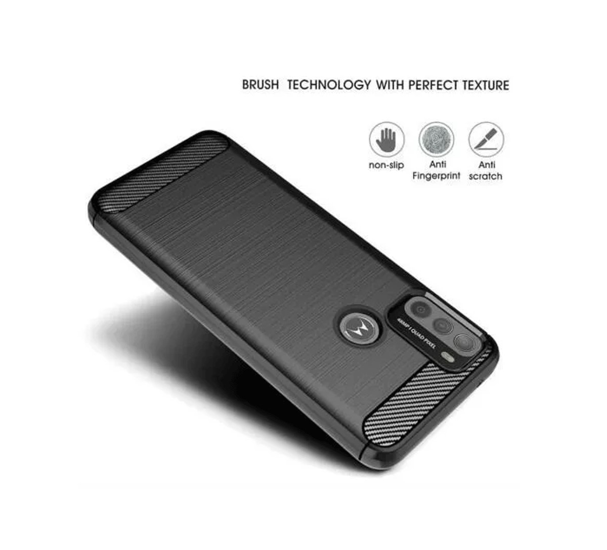 Protectores para celular  para Motorola  Moto G60s Funda de tpu fibra de carbono Negro