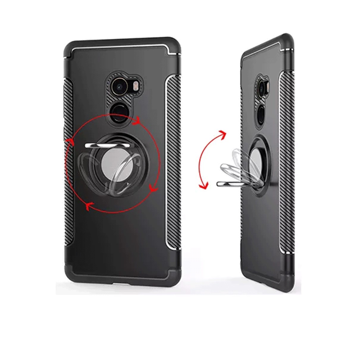 Protectores para celular  para Xiaomi  Mi Mix 2 Funda reforzada con anillo v1 Negro