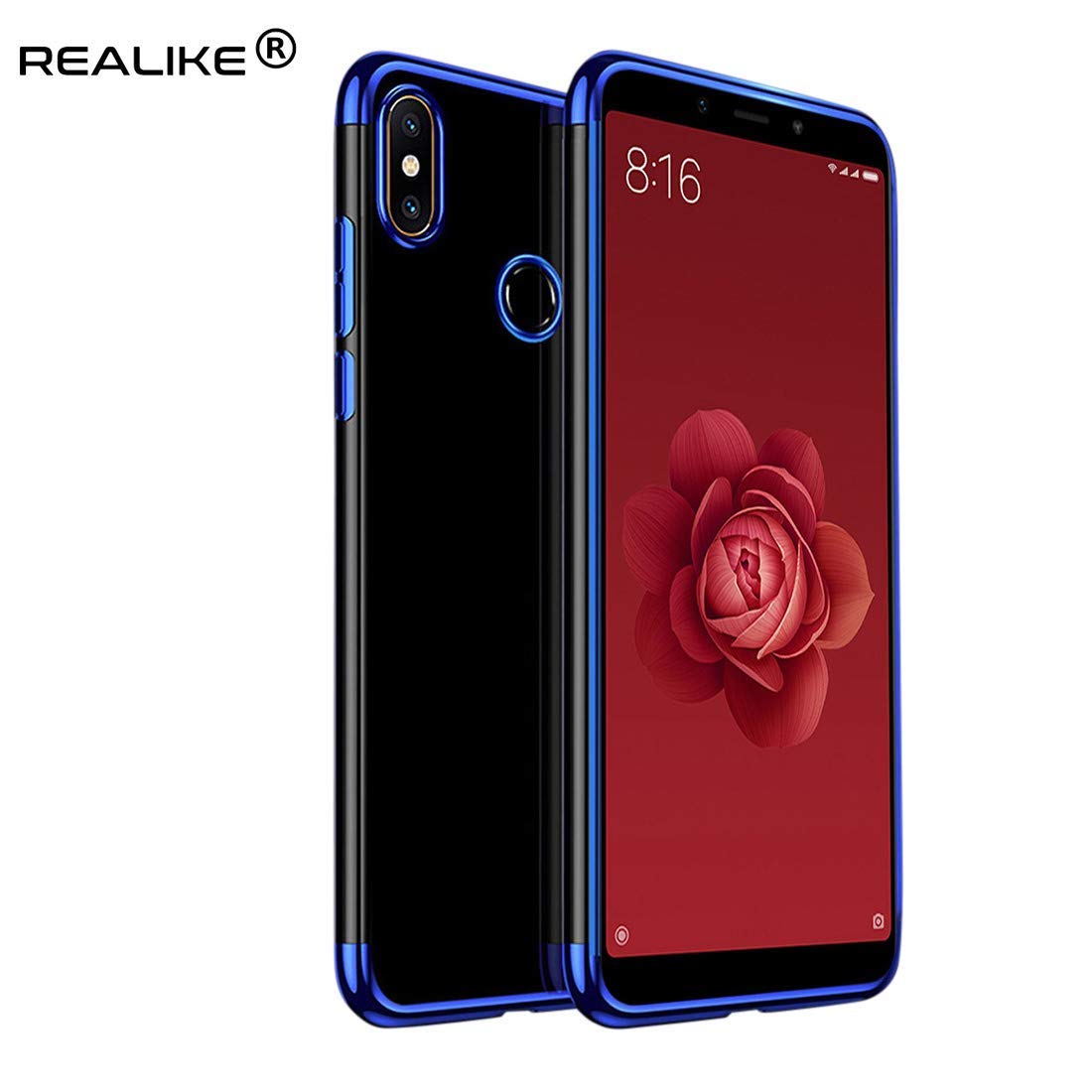 Protectores para celular  para Xiaomi  MI A2 / 6X Funda de tpu borde electro Azul