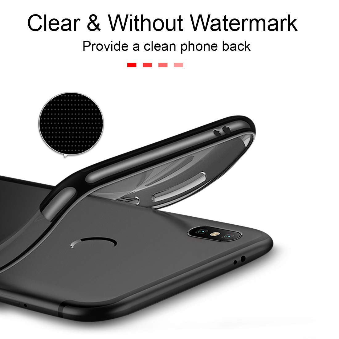Protectores para celular  para Xiaomi  MI A2 / 6X Funda de tpu borde electro Negro