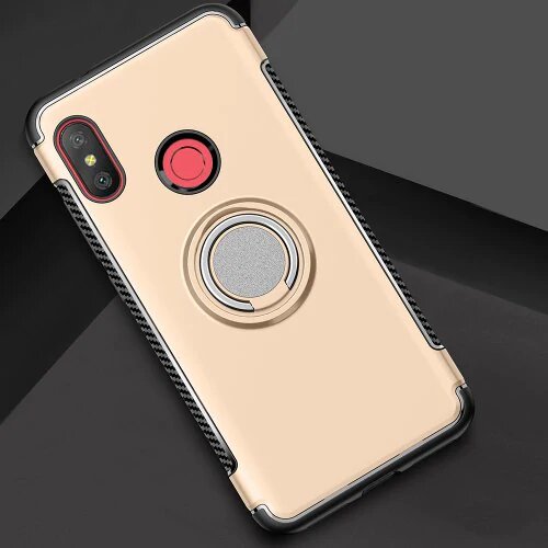 Protectores para celular  para Xiaomi  MI A2 Lite / Redmi 6 Pro Funda reforzada con anillo v1 Dorado