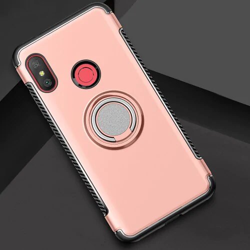 Protectores para celular  para Xiaomi  MI A2 Lite / Redmi 6 Pro Funda reforzada con anillo v1 Rosa
