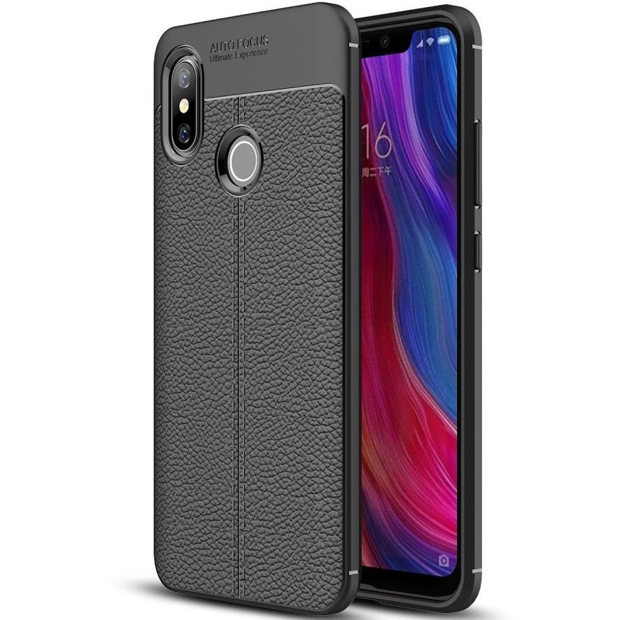 Protectores para celular  para Xiaomi  Mi 8 Funda de tpu s�mil cuero Negro
