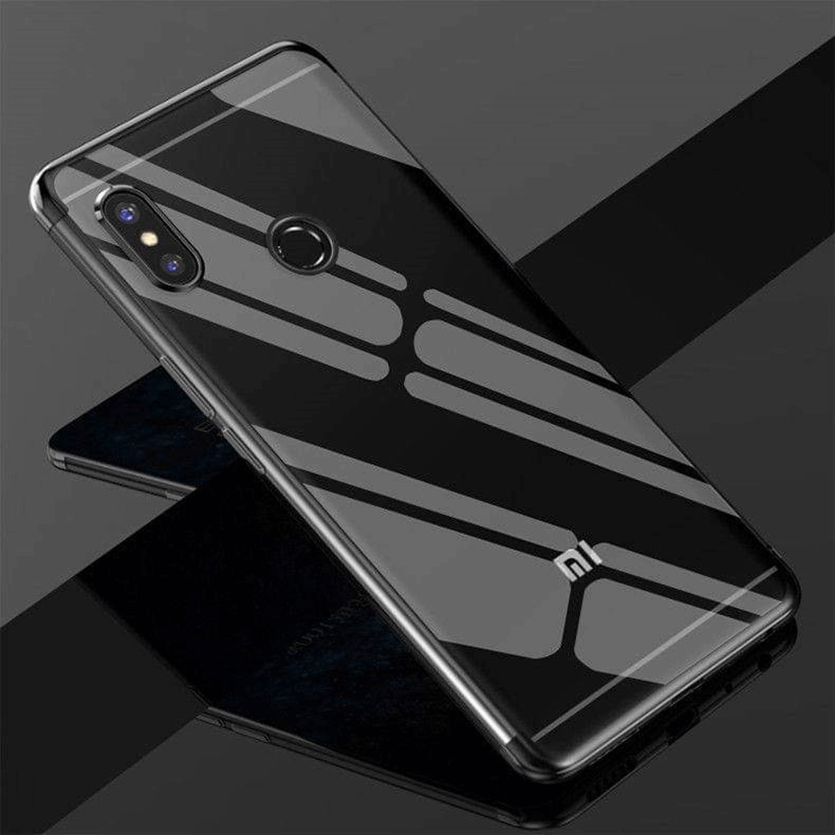 Protectores para celular  para Xiaomi  Mi 8 Funda de tpu borde electro Negro