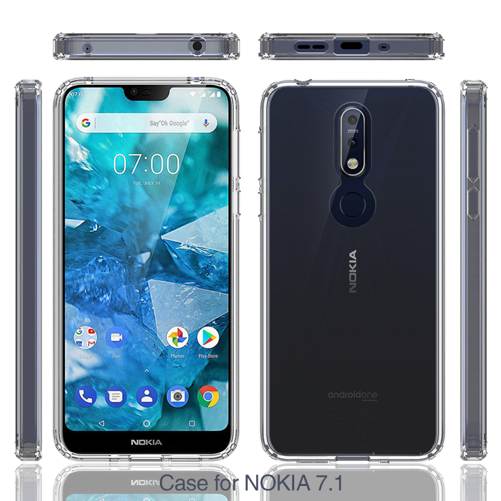 Protectores para celular  para Nokia  7.1 Funda de acr�lico y tpu Transparente
