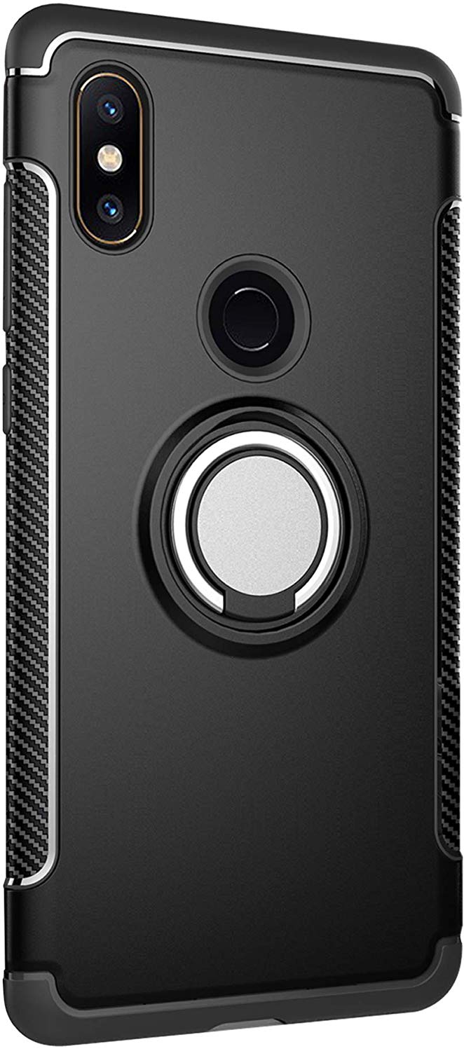 Protectores para celular  para Xiaomi  Mi Mix 2s Funda reforzada con anillo v1 Negro