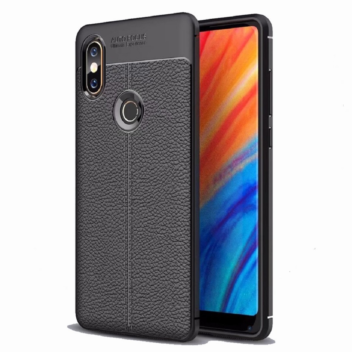 Protectores para celular  para Xiaomi  Mi Mix 2s Funda de tpu s�mil cuero Negro