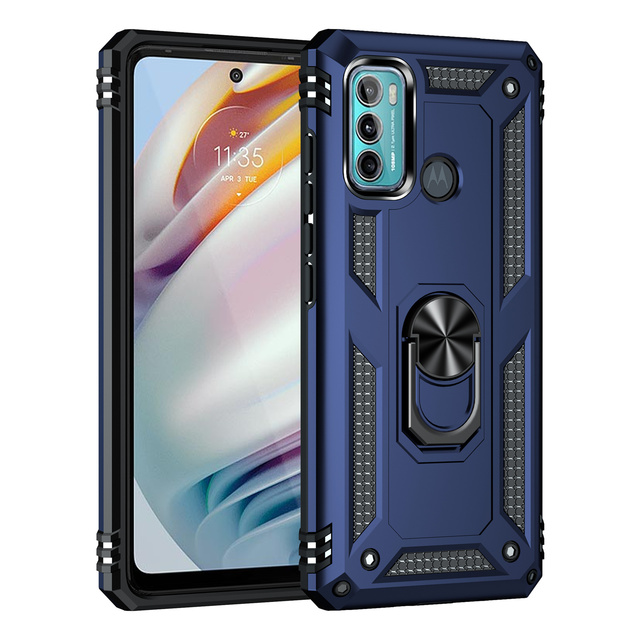 Protectores para celular  para Motorola  Moto G60s Funda reforzada con anillo v2 azul