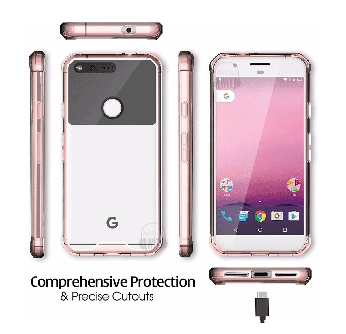 Protectores para celular  para Google  Pixel Funda de acr�lico con esquinas ref Rosa