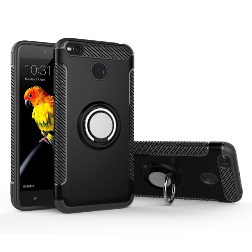 Protectores para celular  para Xiaomi  Redmi 4x Funda reforzada con anillo v1 Negro