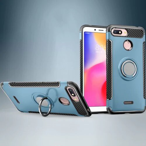 Protectores para celular  para Xiaomi  Redmi 6/6a Funda reforzada con anillo v1 Azul
