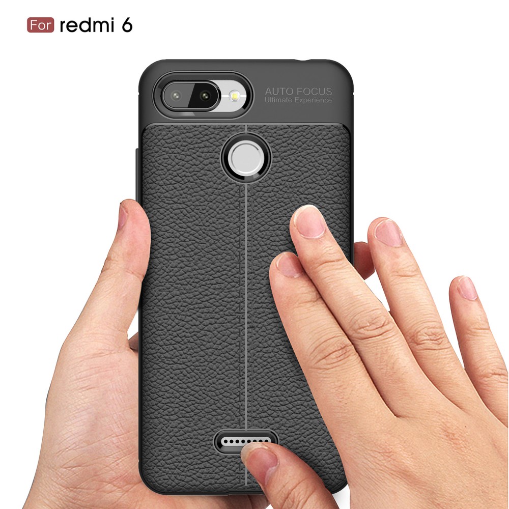Protectores para celular  para Xiaomi  Redmi 6 Funda de tpu s�mil cuero Negro