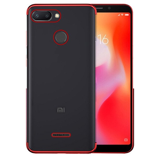 Protectores para celular  para Xiaomi  Redmi 6 Funda de tpu borde electro Rojo