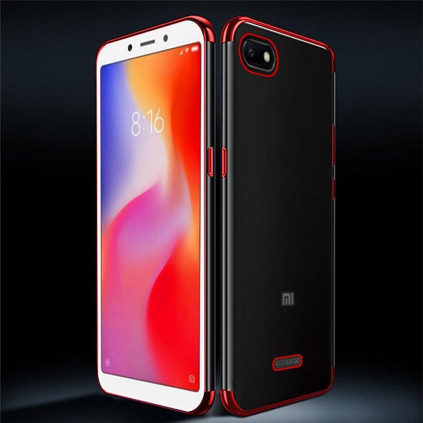 Protectores para celular  para Xiaomi  Redmi 6a Funda de tpu borde electro Rojo